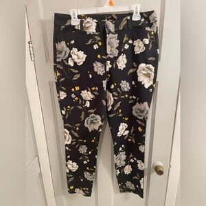 Old Navy Black Floral Pants